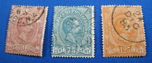 ITALY 1884  -  SCOTT # Q3-Q5  -   USED   (Xi25)