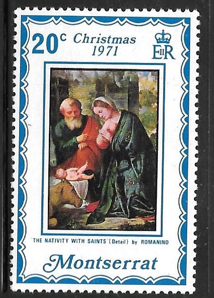 Montserrat 266: 20c Nativity with Saints, MH, F-VF