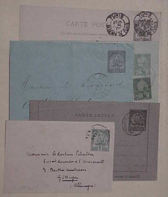 TUNISIA 2 ENTIRES 1 LETTER CARD 2 POSTAL CARDS 1901-1914