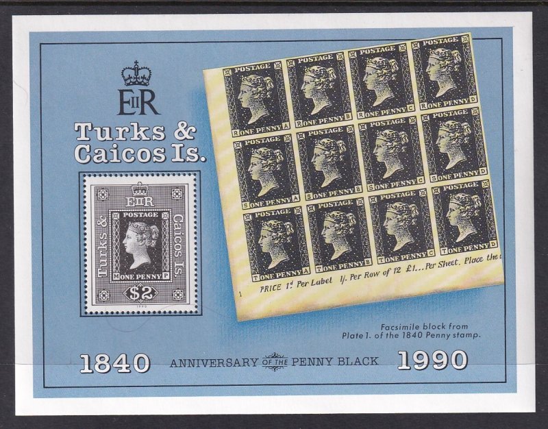 Turks and Caicos 852 Stamp on Stamp Souvenir Sheet MNH VF