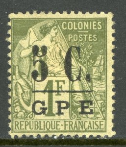 Guadeloupe 1889 French Colony 5¢/1Fr Stanley Gibbons #16 Mint  D890