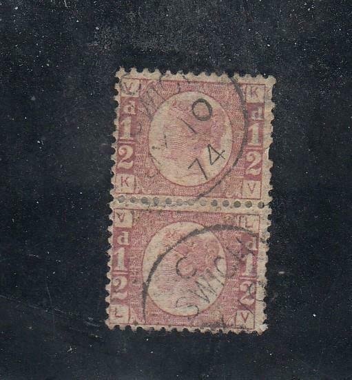 GB # 58 PLATE 4 PAIR 1/2d BANTHAMS IPSWICH CANCEL CAT VALUE $75