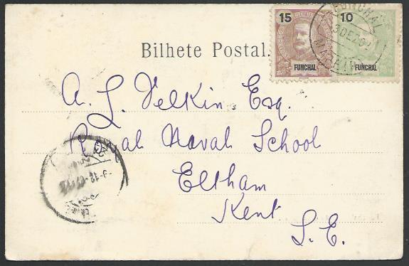 MADEIRA FUNCHAL 1902 postcard to UK........................................52973