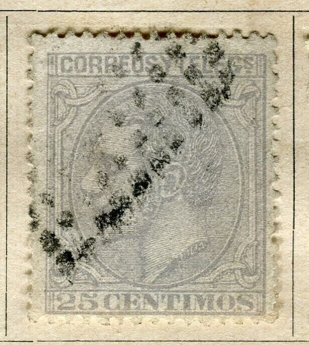 SPAIN; 1879 early classic Portrait issue fine used 25c. value