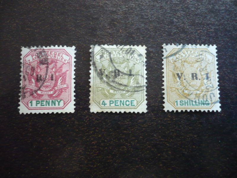 Stamps - Transvaal - Scott# 203,207,209 - Used Part Set of 3 Stamps