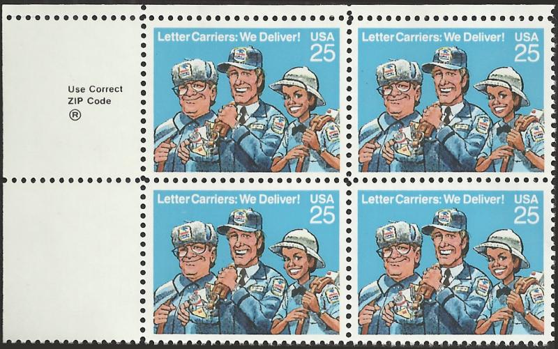 # 2420 MINT NEVER HINGED ZIP BLOCK LETTER CARRIERS