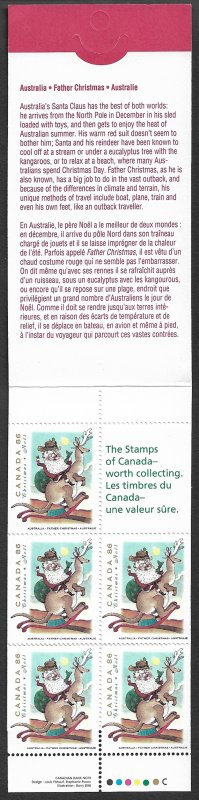 CANADA 1993 CHRISTMAS BOOKLET Kangaroo Sc 1501a BK165 MNH