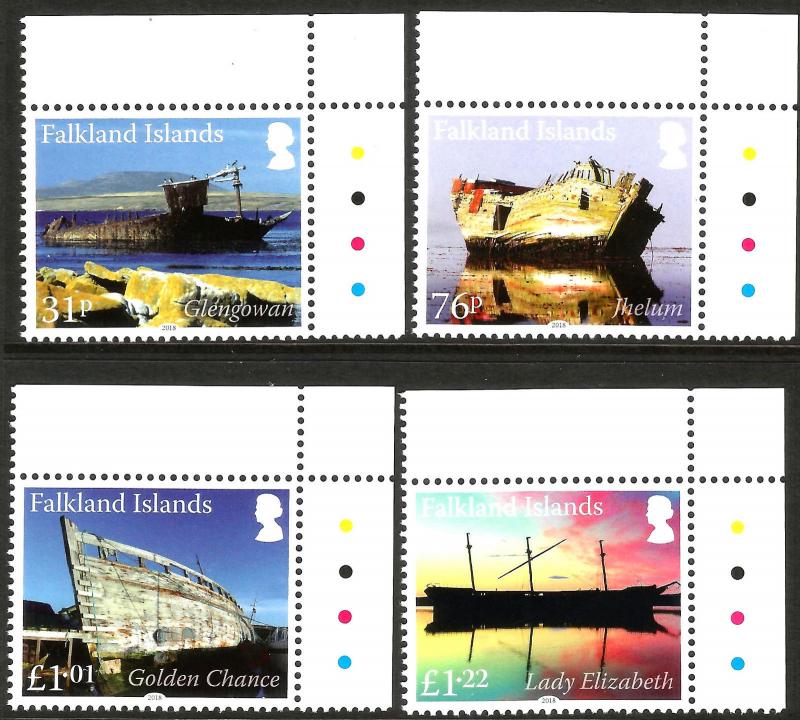 Falkland Islands 2018 MNH Wrecks Shipwrecks Pt II 4v Set Ships Boats Stamps