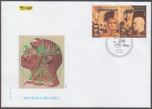 CROATIA Sc #404a-b FDC - 100th ANN DISCOVERY of EARLY KRAPINA MAN