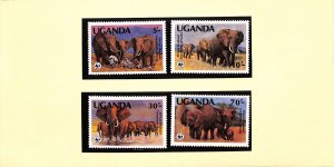 Uganda WWF World Wild Fund for Nature MNH stamps elephant