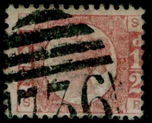 SG48, ½d rose-red plate 20, USED. Cat £80. SR 