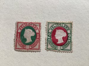 Heligoland Queen Victoria torn & damage  stamps A4116