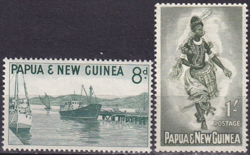 Papua New Guinea #157-8 F-VF Unused CV $5.05  (Z6649)