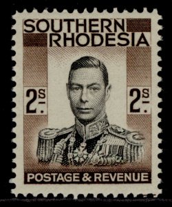 SOUTHERN RHODESIA GVI SG50, 2s black & brown, LH MINT. Cat £30. 