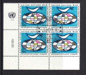 United Nations Geneva   #12  1969  2f. cornerblock of four stamps