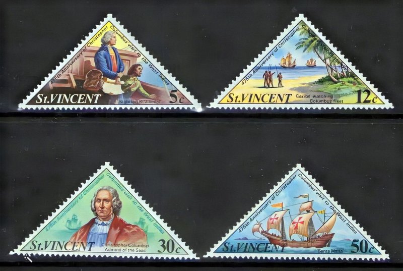 St.Vincent 1973 Sc#346/349 COLUMBUS 475th.Anniversary Set (4) MNH