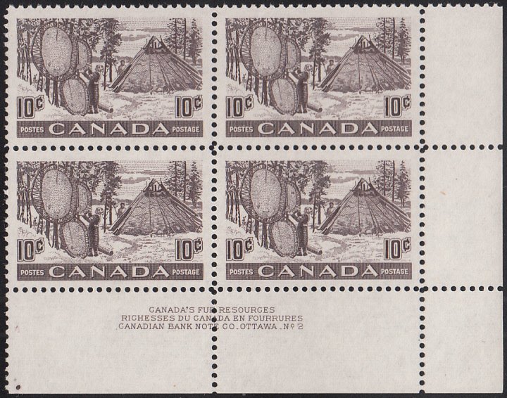 Canada 1950 MNH Sc #301 10c Fur Resources Plate 2 LR