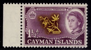 CAYMAN ISLANDS QEII SG167, 1½d yellow & purple, M MINT.