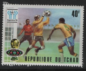 CHAD, 341, MNH, 1977, World cup emblems and saving a goal