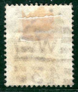 GB QV Stamp SG.189 5d Green (1884) London *W/43* Numeral Used Cat £210- XRED38