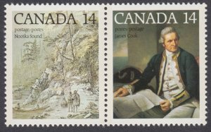 Canada - #764a Captain Cook Se-tenant Pair - MNH