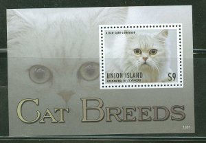 UNION  ISLAND 2013 CAT BREEDS   SOUVENIR SHEET  II   MINT NH