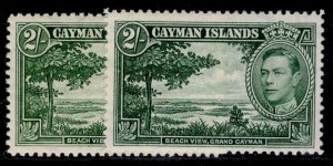 CAYMAN ISLANDS GVI SG124 + 124a, 2s SHADES, LH MINT. Cat £87.
