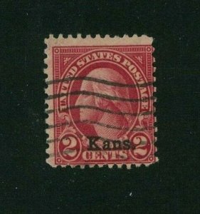 US 1929 2c carmine Washington Kans. Overprint, Scott 660 used, Value = $1.00