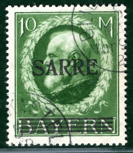 Germany SAAR SG.31 10m *SARRE* Overprint (1920) Superb Used Cat £400+ GGREEN135