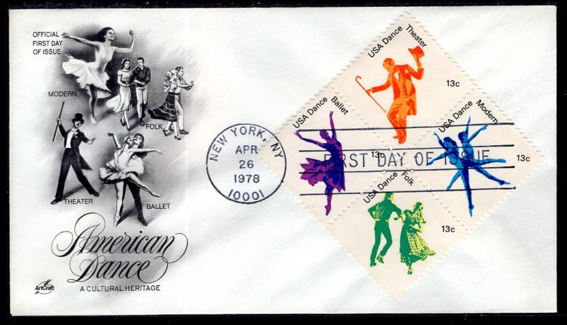 US 1752a Dance Artcraft U/A FDC