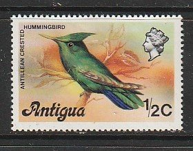 1976 Antigua - Sc 405 - MNH VF - single - Antillean Crested Hummingbird