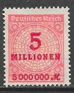 Germany 285: 5mil m Numeral, unused, NG, F-VF