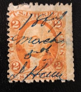 US #R15 Used Fine 2c Org internal revenue stamp 1864