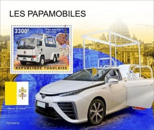 Togo - 2021 Popemobiles & Popes - Stamp Souvenir Sheet - TG210421b