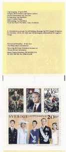 Sweden 2167a MNH, King Carl XVI Gustaf 50th. Birthday Cplt. Booklet from 1996.