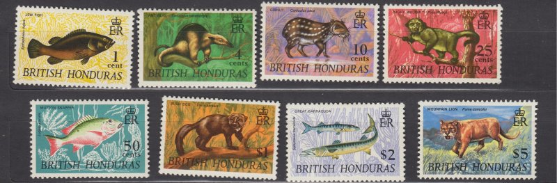 J39733, JL Stamps 1968 british honduras  part set mh #214,17,19,21,22-5 hv,s set