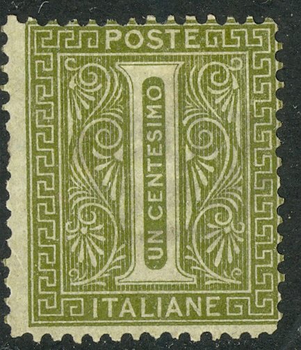 ITALY 1863-77 1c Numeral of Value Issue Sc 24 MHR