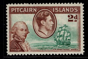 PITCAIRN ISLANDS GVI SG4, 2d green & brown, M MINT.