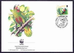 Caymon Is. 1993 WWF - Graet Caymon Parrot, Bird, Panda Emblem FDC # 7926