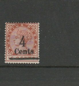 Mauritius 1900 Opt, 4c on 16c MM SG 137