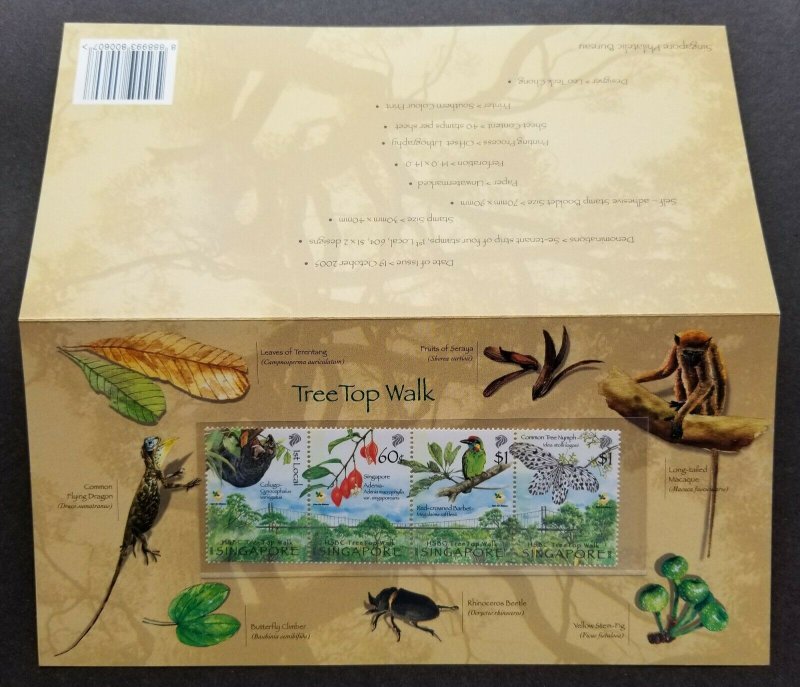 Singapore Tree Top Walk 2005 Bird Butterfly Fruit Insect Monkey (p.pack) MNH