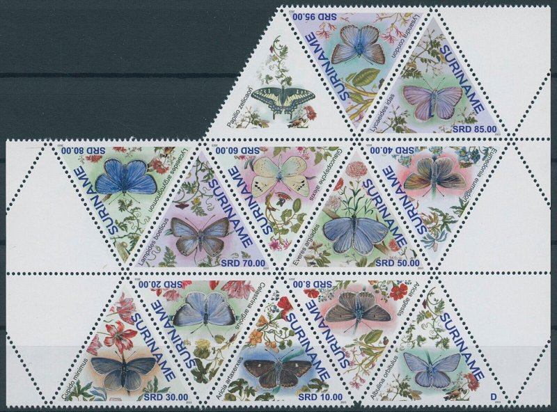 Suriname Stamps 2023 MNH Butterflies Lotis Blue Butterfly 12v Block