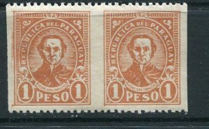 Paraguay 1927/38 Sc 289 MH ERROR Horizontal Pair Imperforated Vertically par945