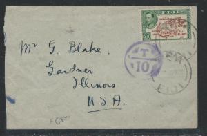 FIJI ISLANDS (P1112B)  KGVI 2 1/2D FROM BA  TO USE SHORT PAID TAXED T10 