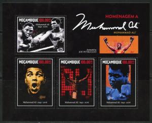 MOZAMBIQUE 2016 HONORING  MUHAMMAD ALI  SHEET MINT NH