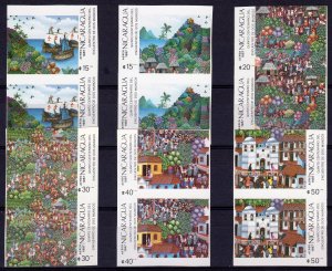 Nicaragua 1987 Mi#2823/2828 COLUMBUS 500th.Anniv.America PAIRS IMPERFORATED MNH