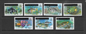 FISH - CAICOS #1-7  MNH