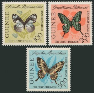 Guinea C47-C49,MNH.Michel 197-199. Butterflies.Air Post 1963.