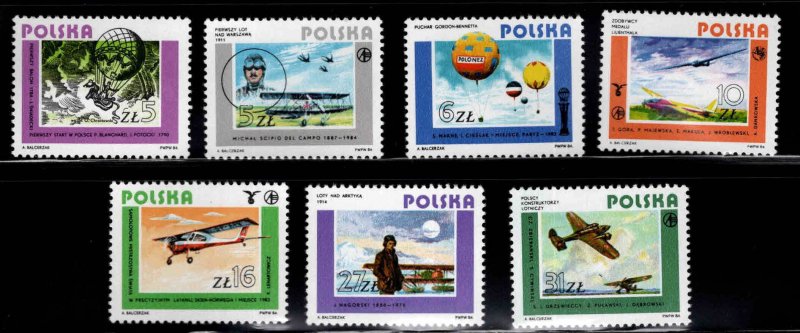 Poland Scott 2643-2649 Aviation set MNH**