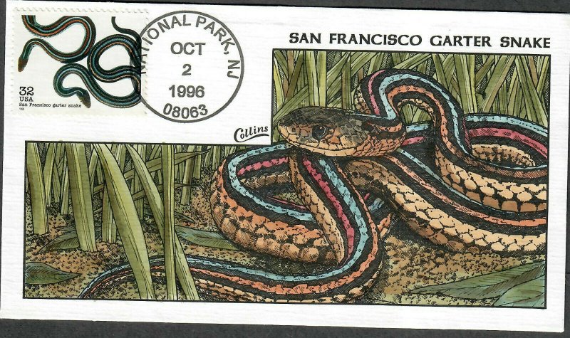 US Collins FDC Sc#3105k San Francisco Garter Snake